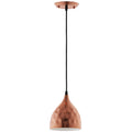 Dimple 6.5" Bell-Shaped Rose Gold Pendant Light by Modway