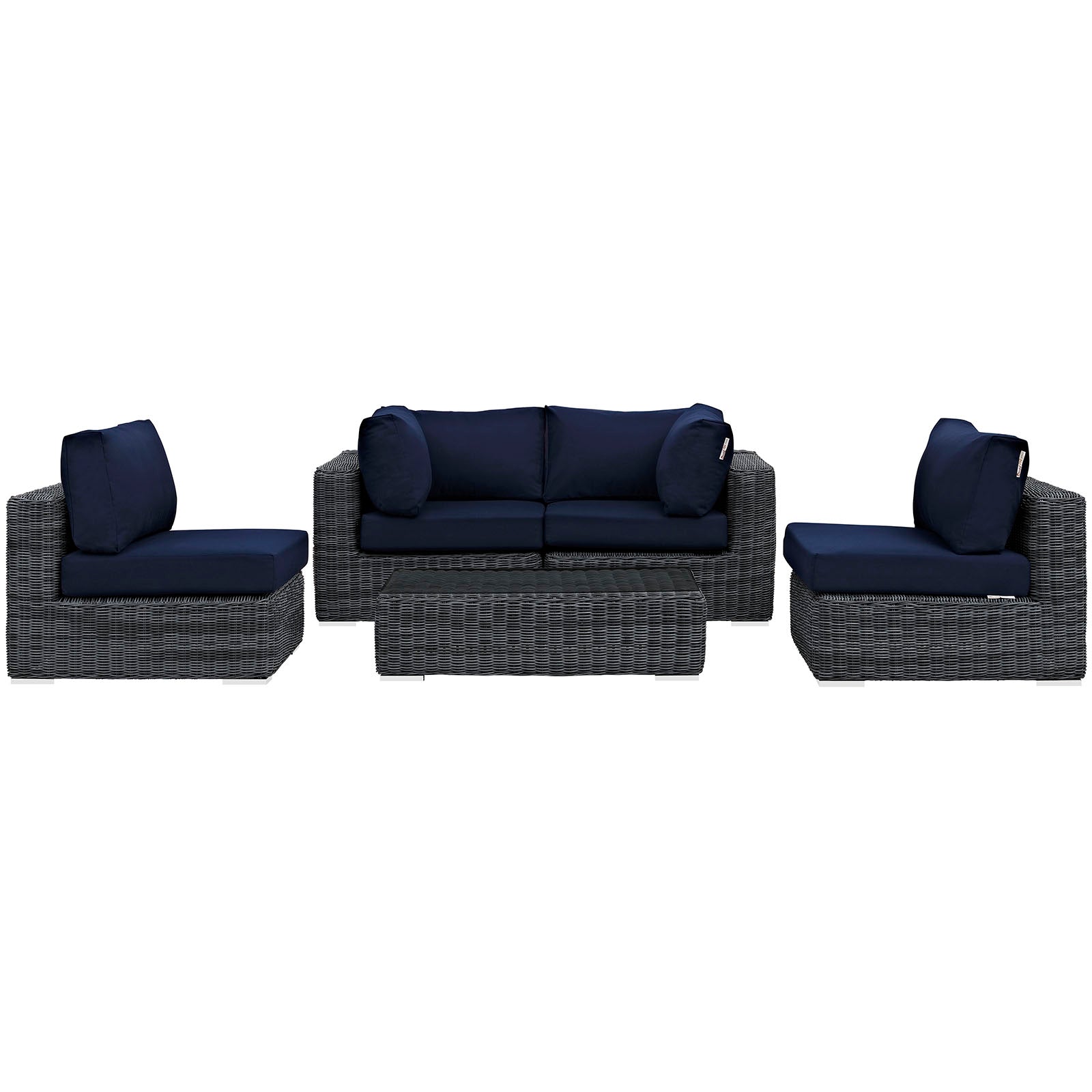 Summon 5 Piece Outdoor Patio Sunbrella¨ Sectional Set by Modway