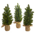 15"  Mini Cypress and Pine Artificial Tree (Set of 3)