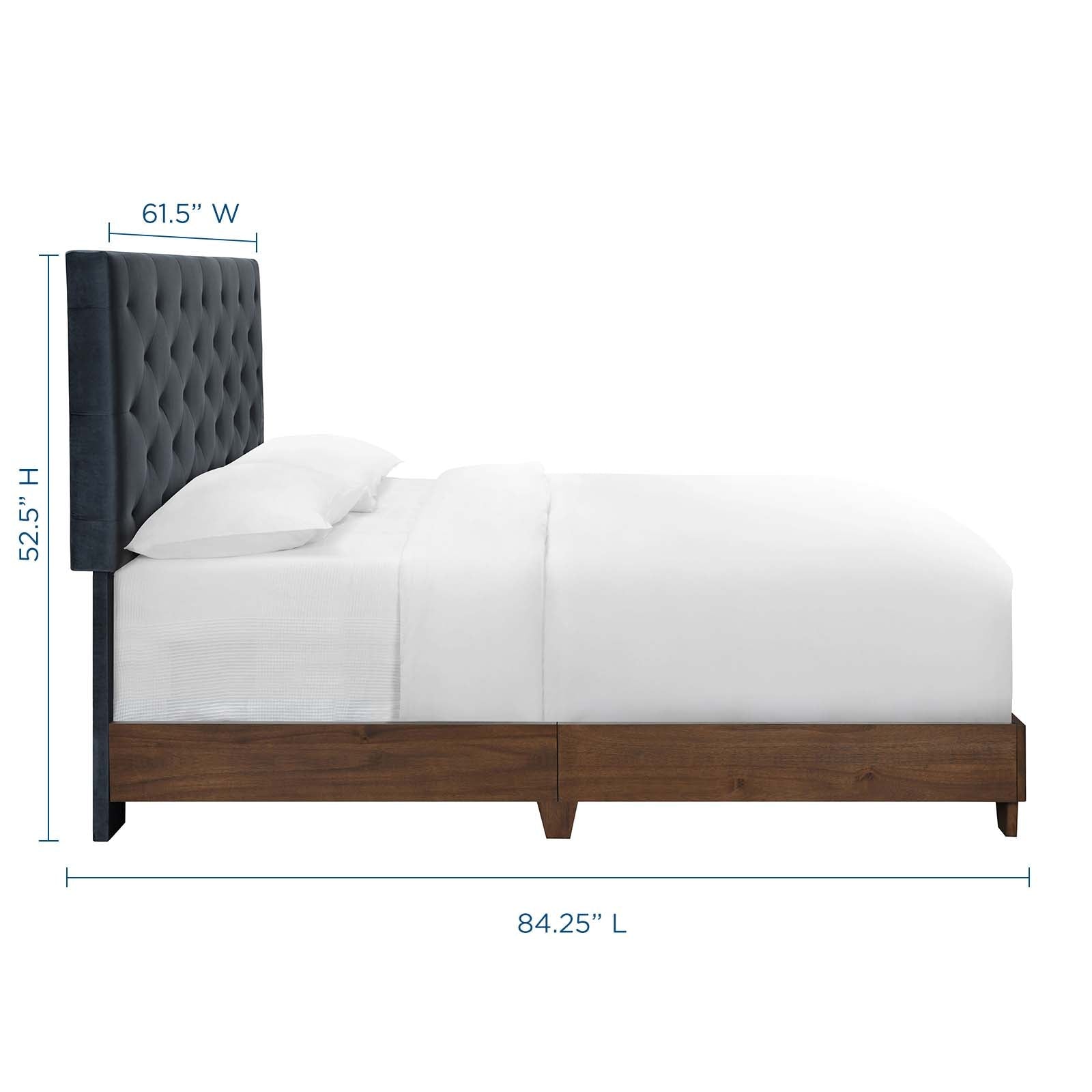 Rhiannon Diamond Tufted Upholstered Performance Velvet Queen Bed by Modway