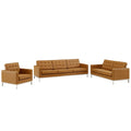Loft 3 Piece Tufted Upholstered Faux Leather Set by Modway
