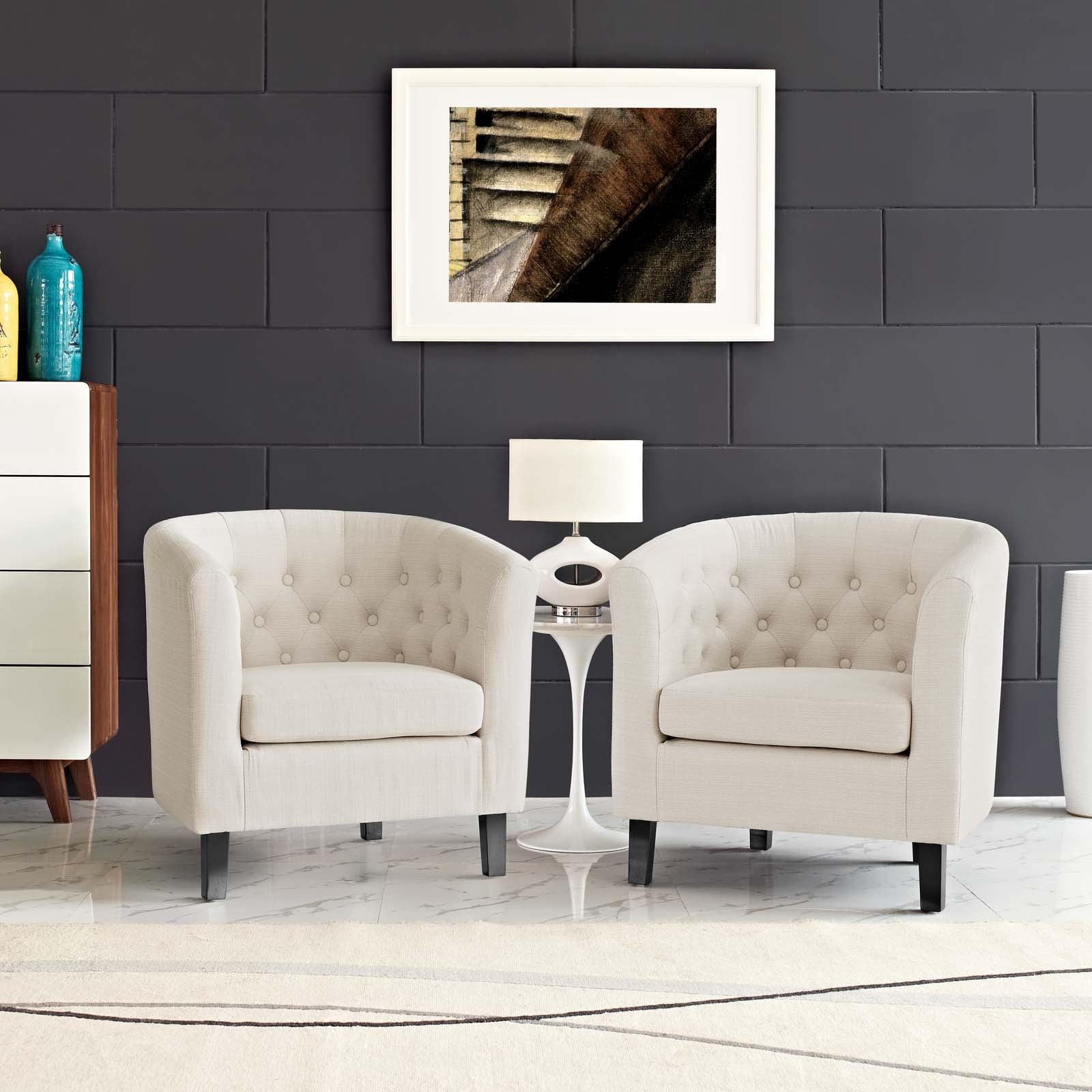 Prospect 2 Piece Upholstered Fabric Armchair Set by Modway