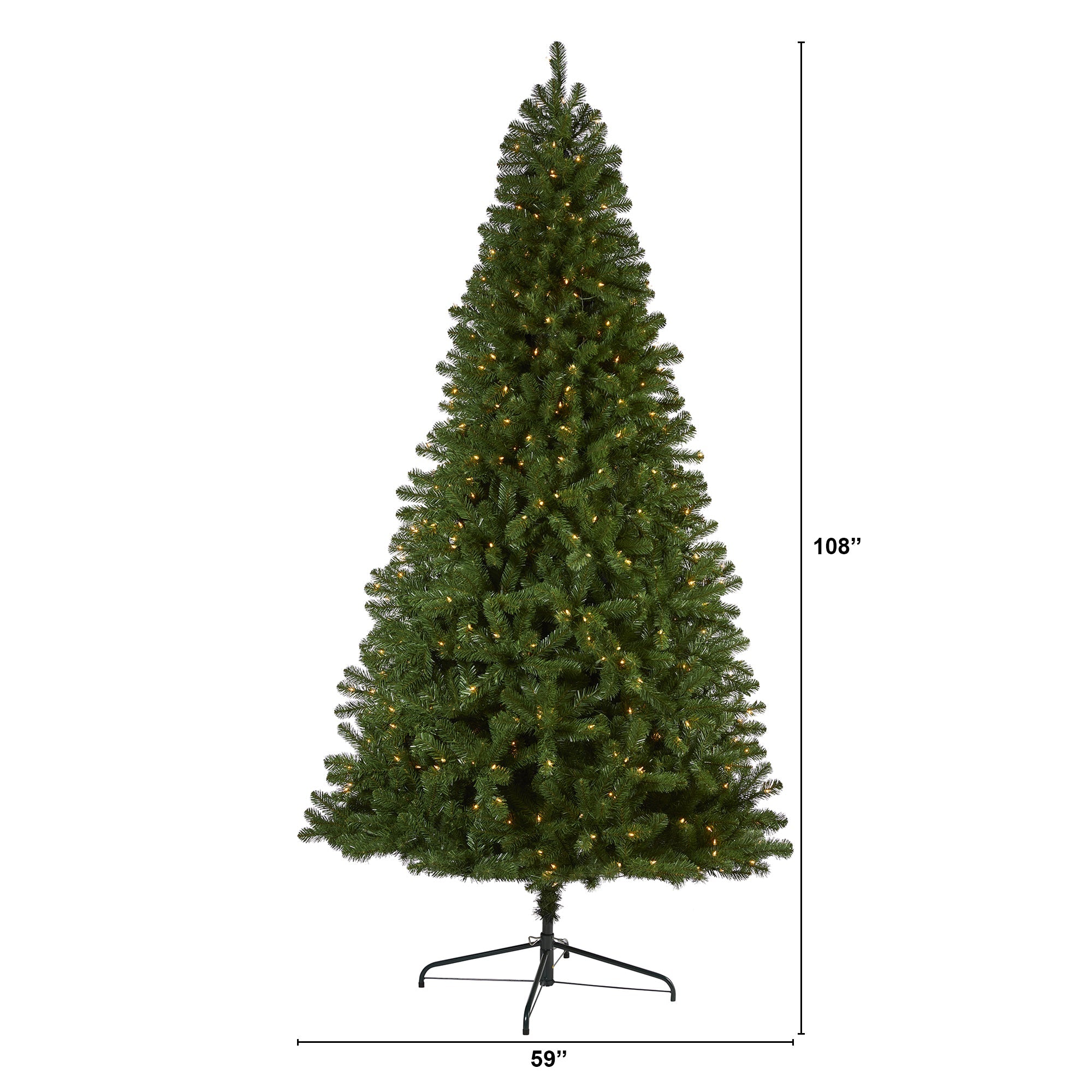 9' Virginia Fir Artificial Christmas Tree with 600 Clear Lights
