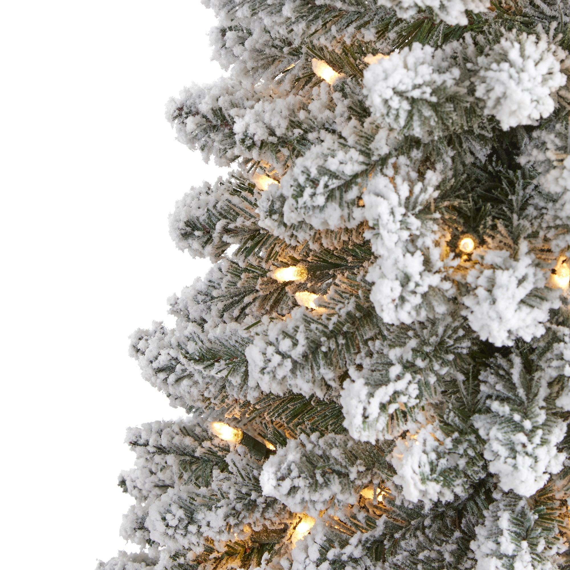 6' Flocked Pencil Artificial Christmas Tree with 300 Clear Lights