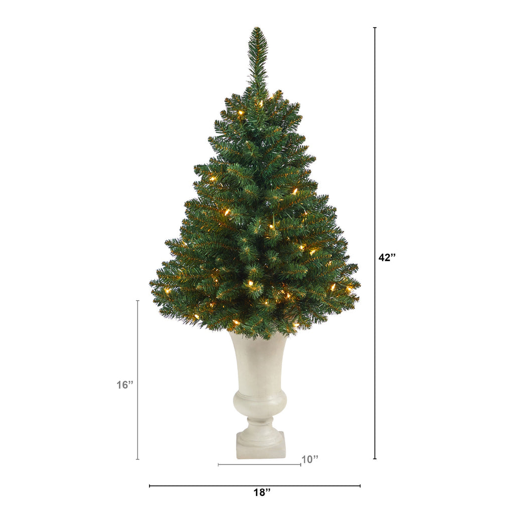 3.5' Northern Rocky Spruce Artificial Christmas Tree w/ 50 Clear Lights