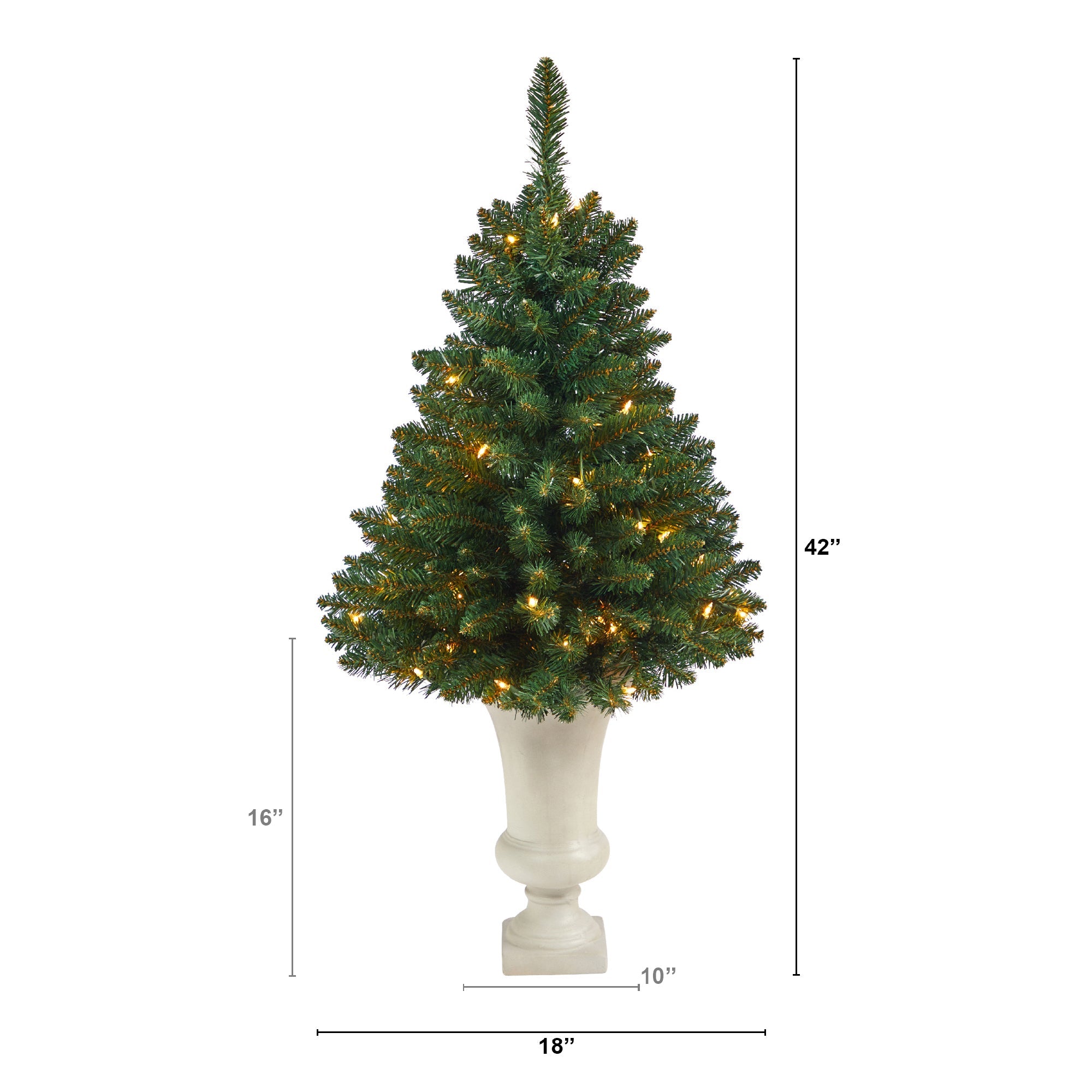 3.5' Northern Rocky Spruce Artificial Christmas Tree w/ 50 Clear Lights