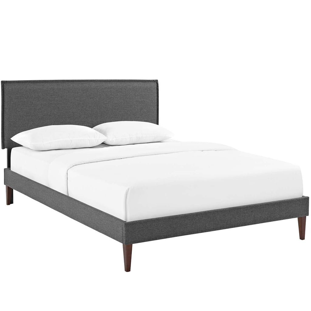 Amaris Fabric Full Platform Bed with Squared Tapered Legs by Modway