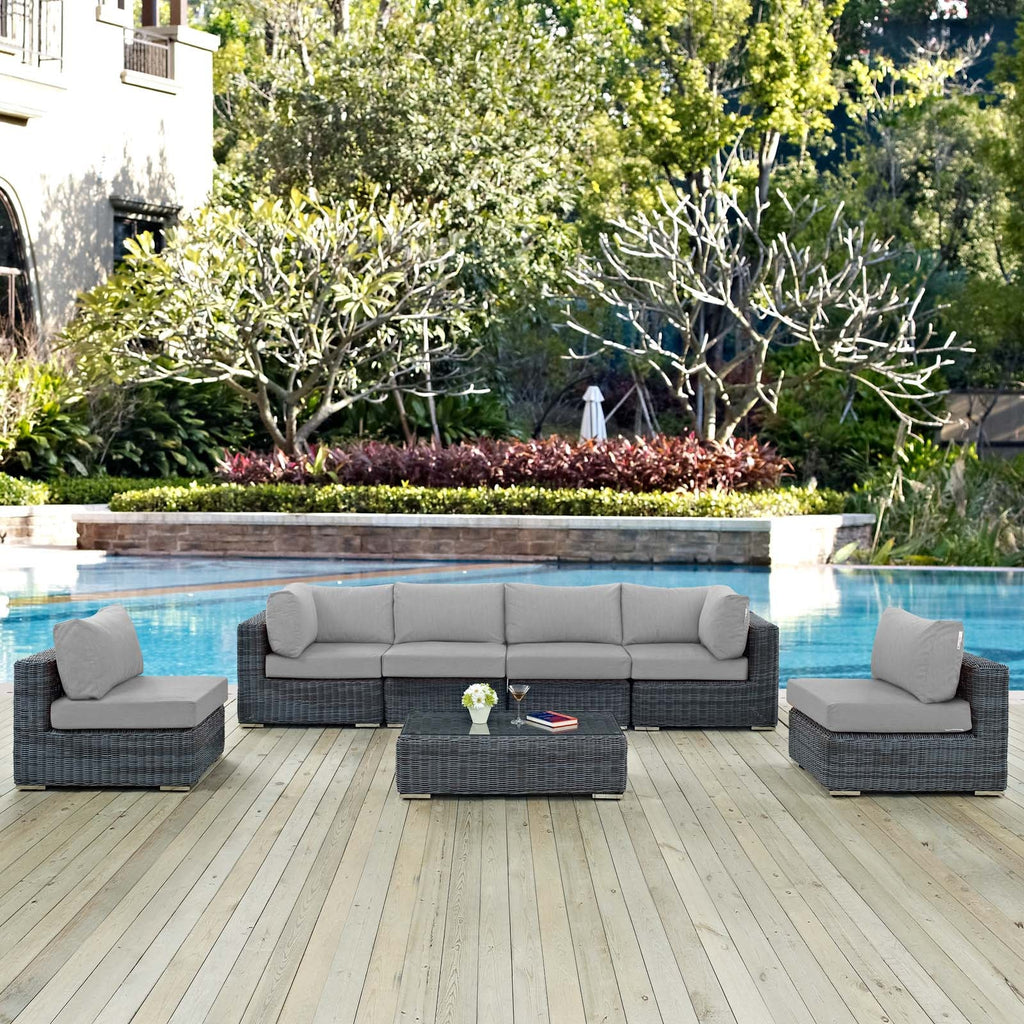 Summon 7 Piece Outdoor Patio Sunbrella¨ Sectional Set by Modway