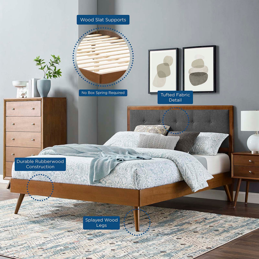 Willow Wood Queen Platform Bed With Splayed Legs by Modway