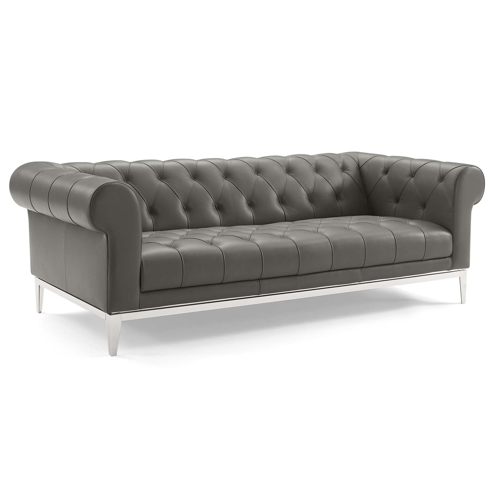 Idyll Tufted Button Upholstered Leather Chesterfield Sofa by Modway