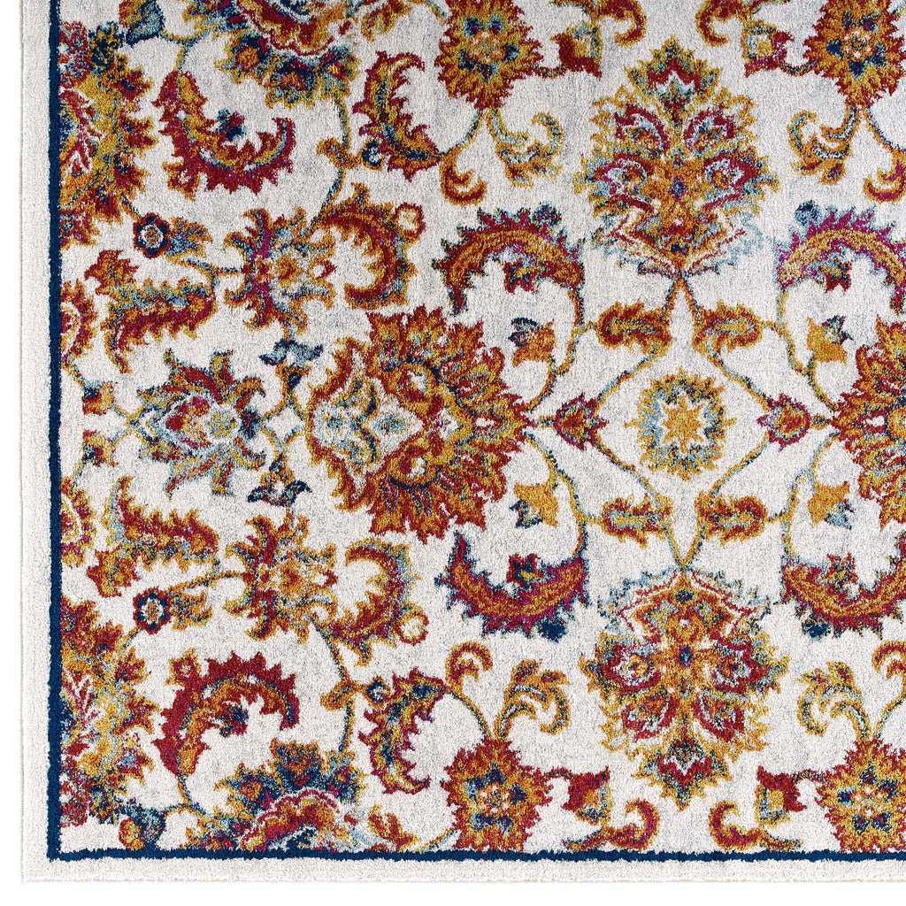 Entourage Azami Distressed Vintage Floral Lattice 5x8 Area Rug by Modway