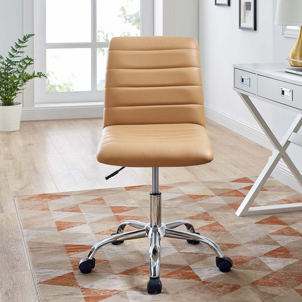 Ripple Armless Mid Back Vinyl Office Chair by Modway