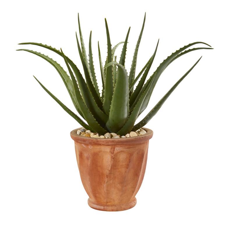 27"  Aloe Artificial Plant in Terra-cotta Planter