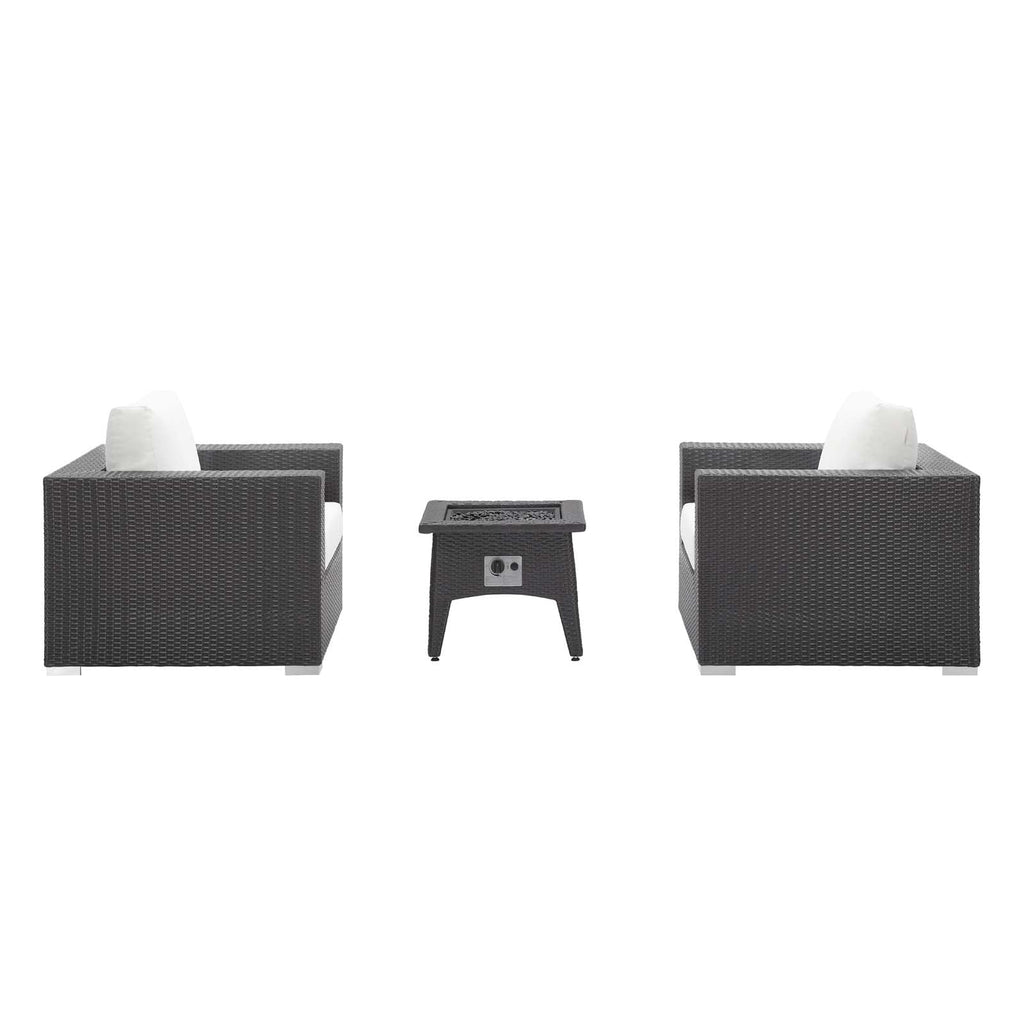 Convene 3 Piece Set Outdoor Patio with Fire Pit by Modway