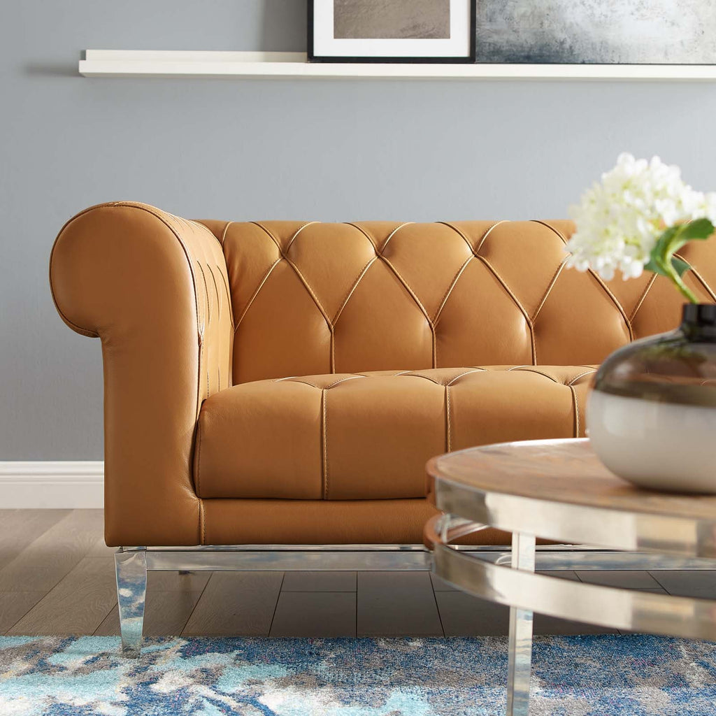 Idyll Tufted Button Upholstered Leather Chesterfield Sofa by Modway