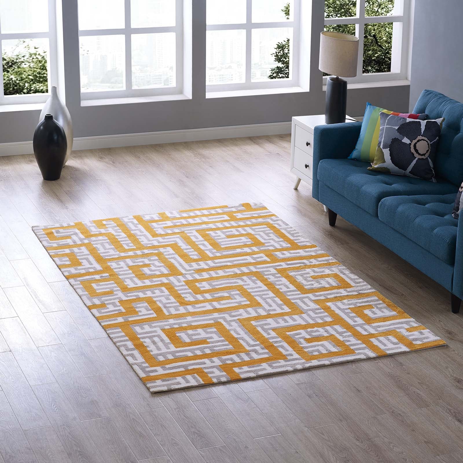 Nahia Geometric Maze 5x8 Area Rug by Modway