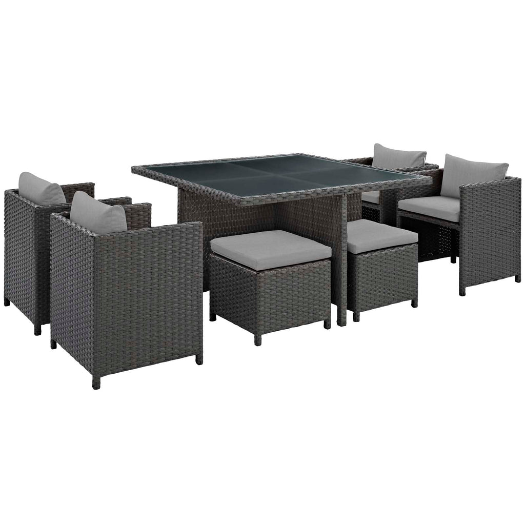 Sojourn 9 Piece Outdoor Patio Sunbrella¨ Dining Set by Modway