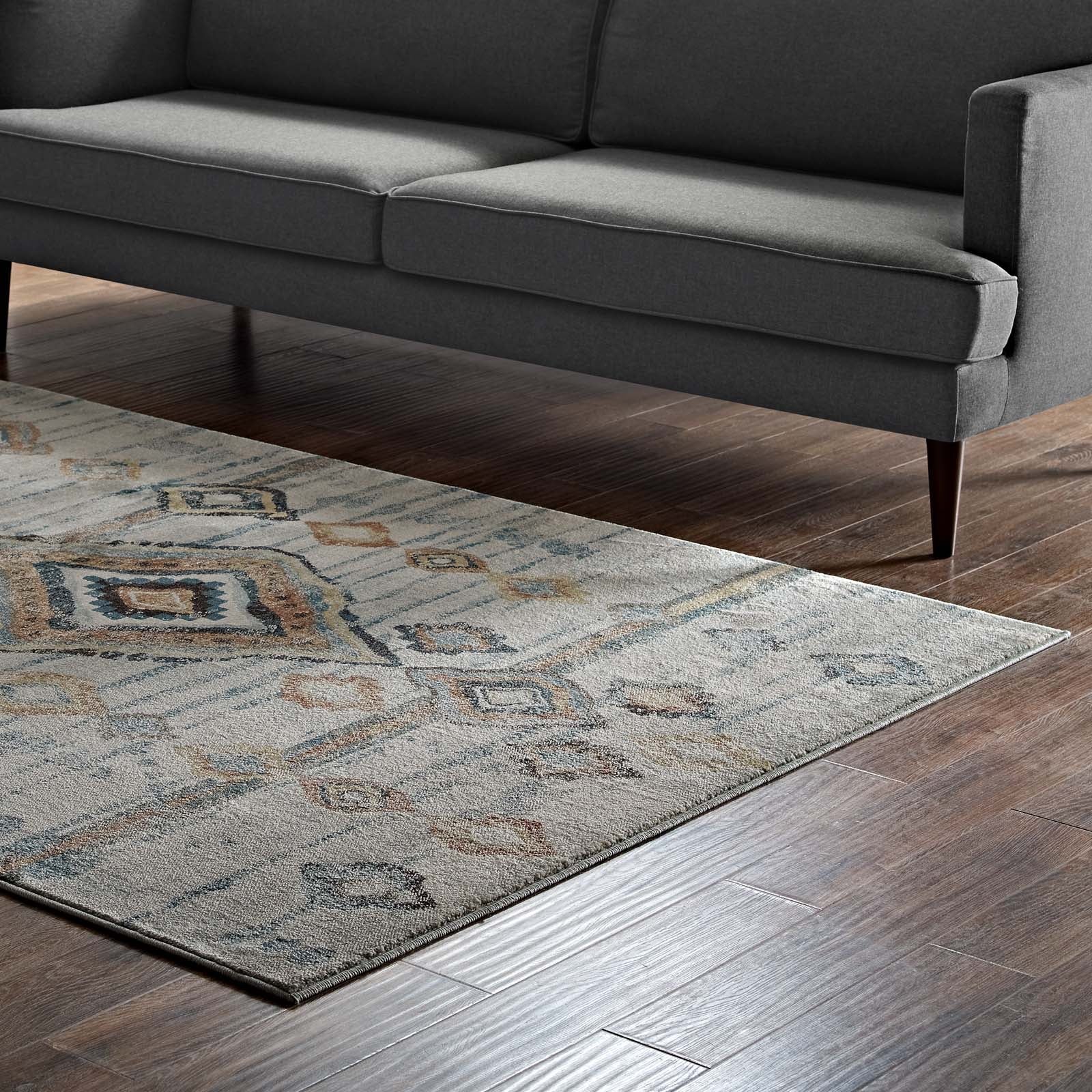 Jenica Distressed Moroccan Tribal Abstract Diamond 5x8 Area Rug by Modway