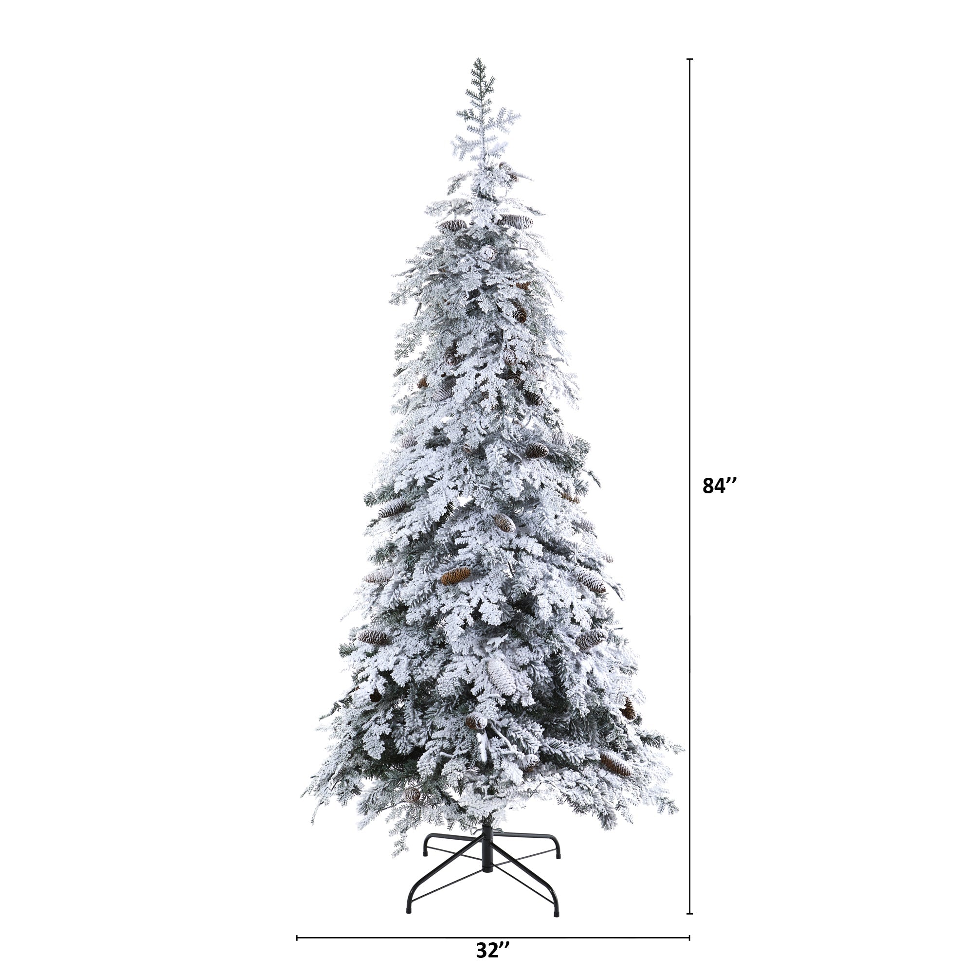 7' Flocked Montana Down Swept Spruce Artificial Christmas Tree
