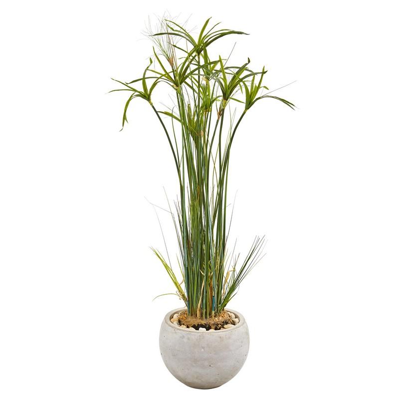 45"  Papyrus Artificial Plant in Sand Colored Planter