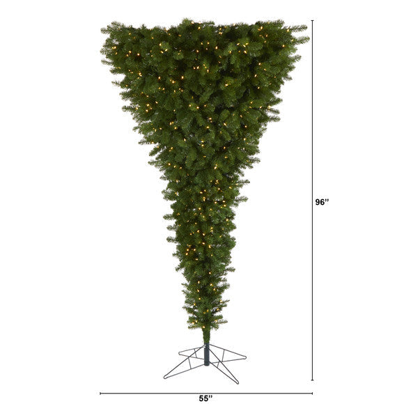 8' Sun Valley Spruce Upside Down Artificial Christmas Tree