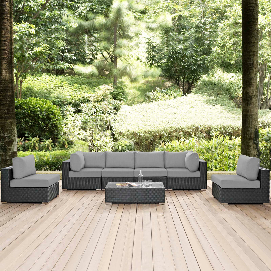 Sojourn 7 Piece Outdoor Patio Sunbrella¨ Sectional Set by Modway