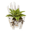 8"  Sanseveria Artificial Plant with Roots in Chair Planter