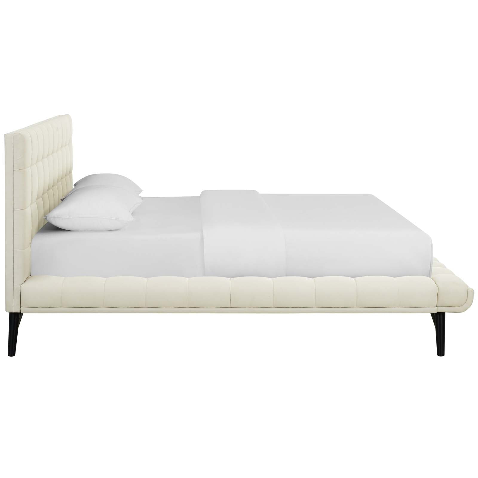 Julia Biscuit Tufted Upholstered Fabric Queen Platform Bed by Modway