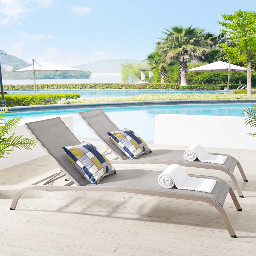 Savannah Outdoor Patio Mesh Chaise Lounge Set of 2 by Modway