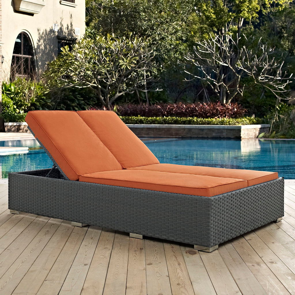 Sojourn Outdoor Patio Sunbrella¨ Double Chaise by Modway