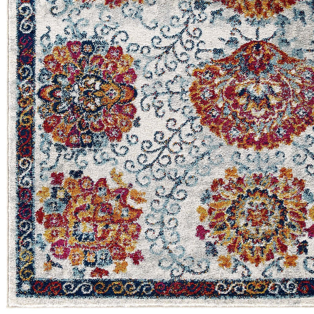 Entourage Kensie Distressed Floral Moroccan Trellis 8x10 Area Rug by Modway