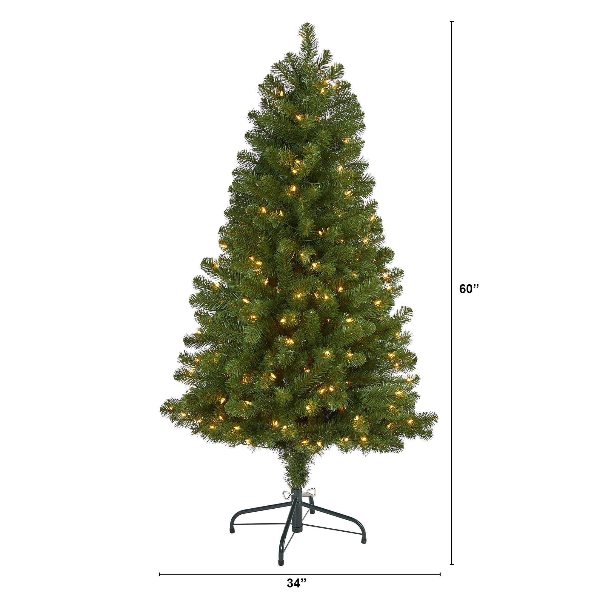 5' Virginia Fir Artificial Christmas Tree w 200 Clear Lights