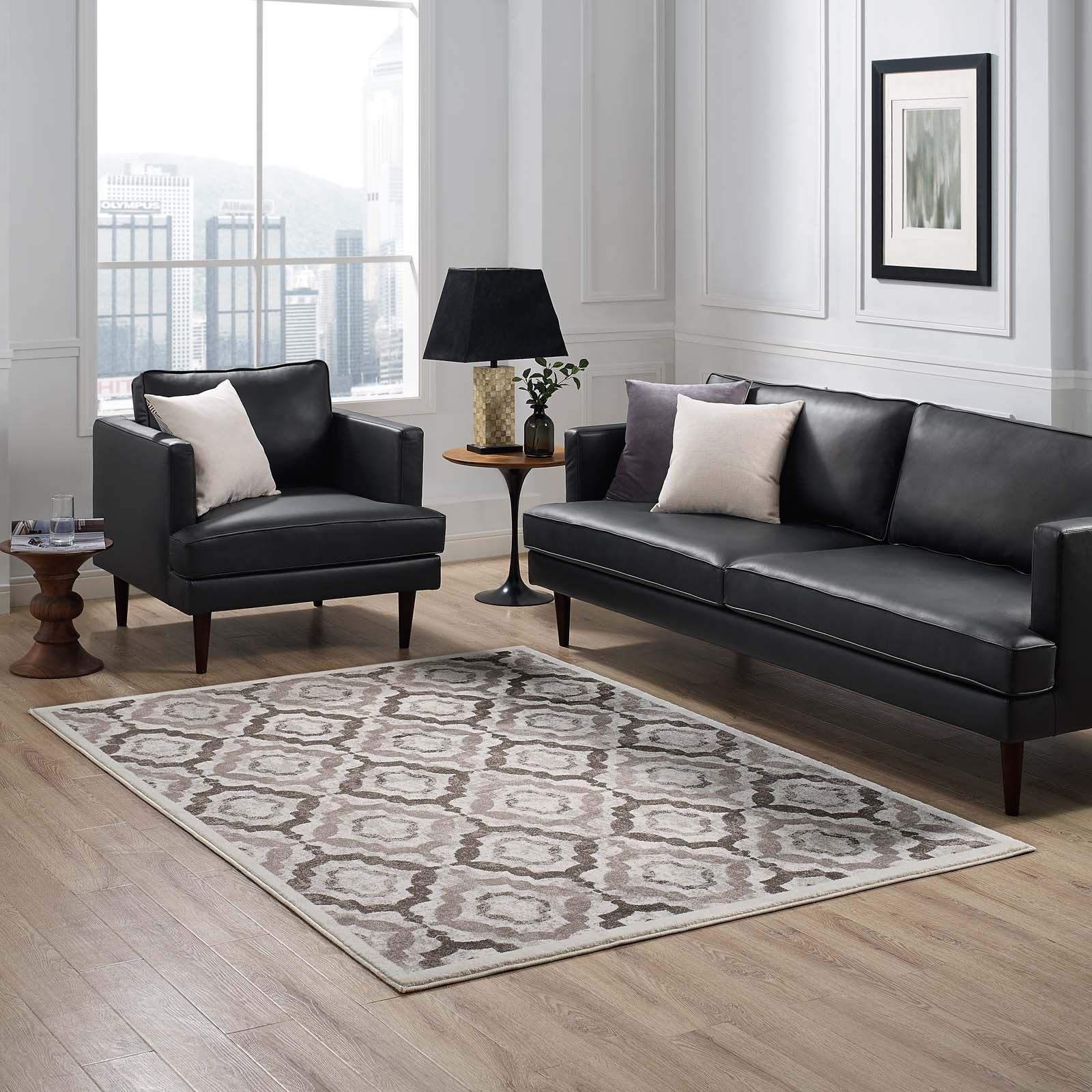Kalinda Rustic Vintage Moroccan Trellis 5x8 Area Rug by Modway