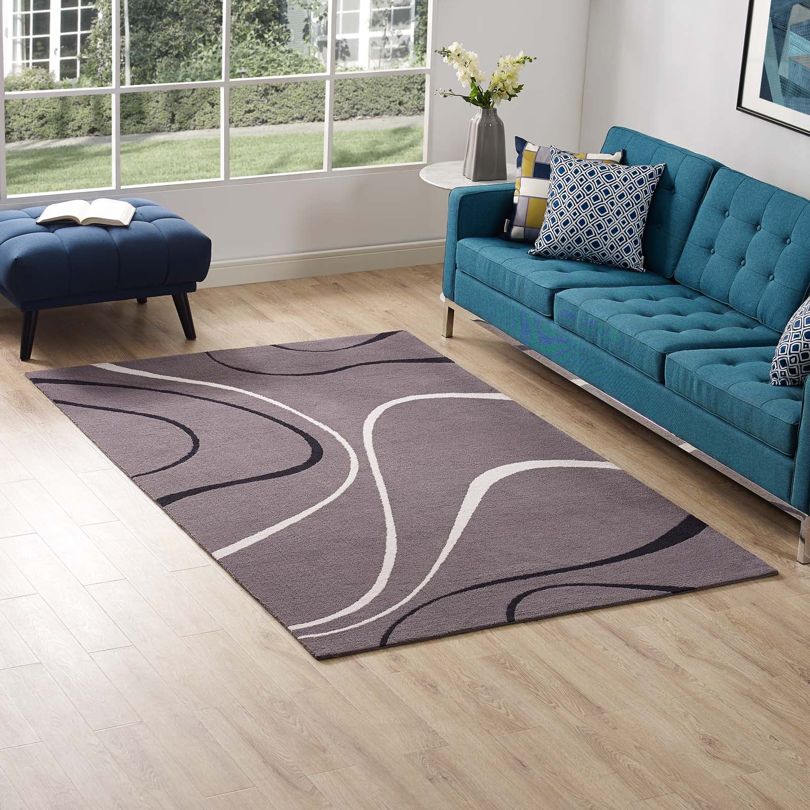 Therese Abstract Swirl 5x8 Area Rug by Modway