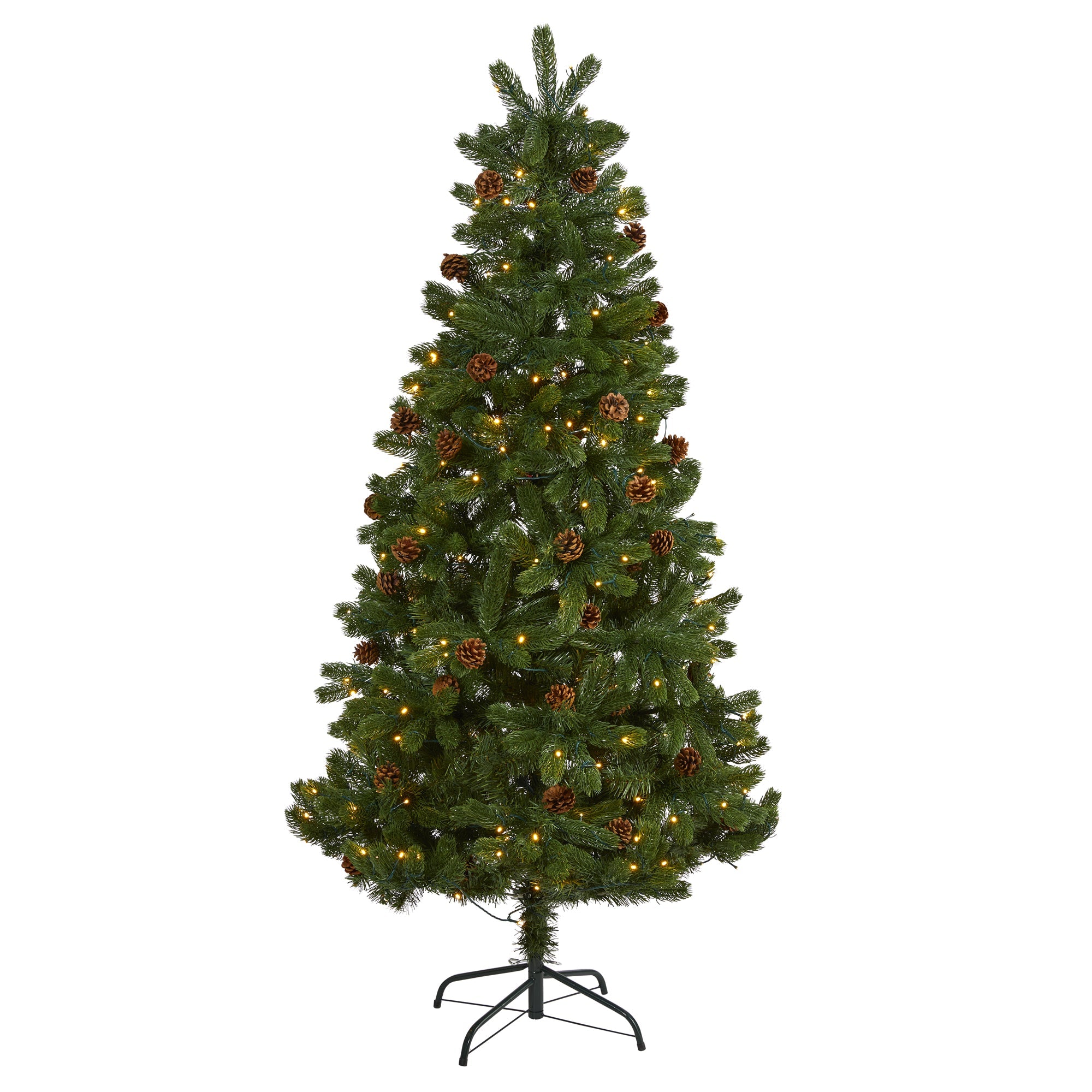 6' Rocky Mountain Spruce Artificial Christmas Tree w/ Pinecones