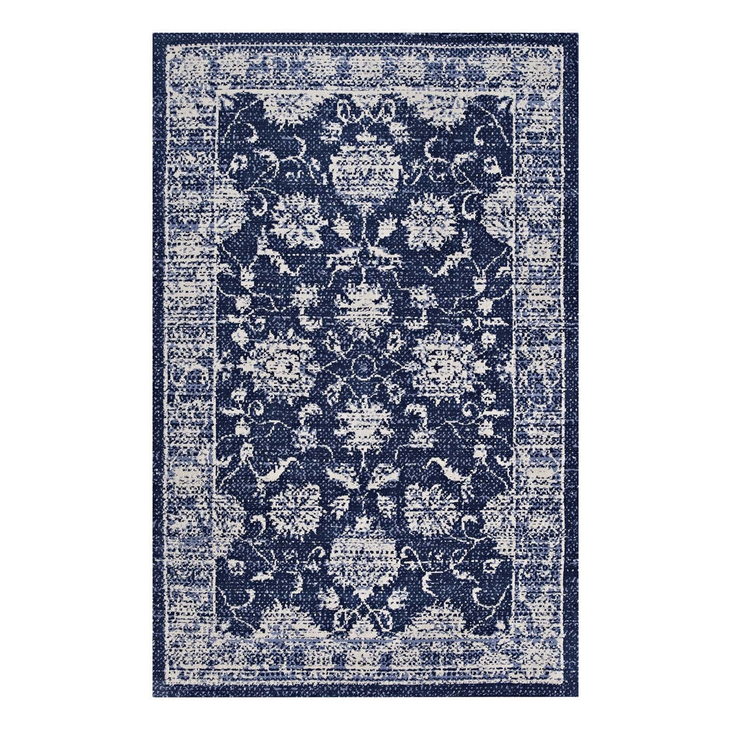 Kazia Distressed Floral Lattice 5x8 Area Rug by Modway