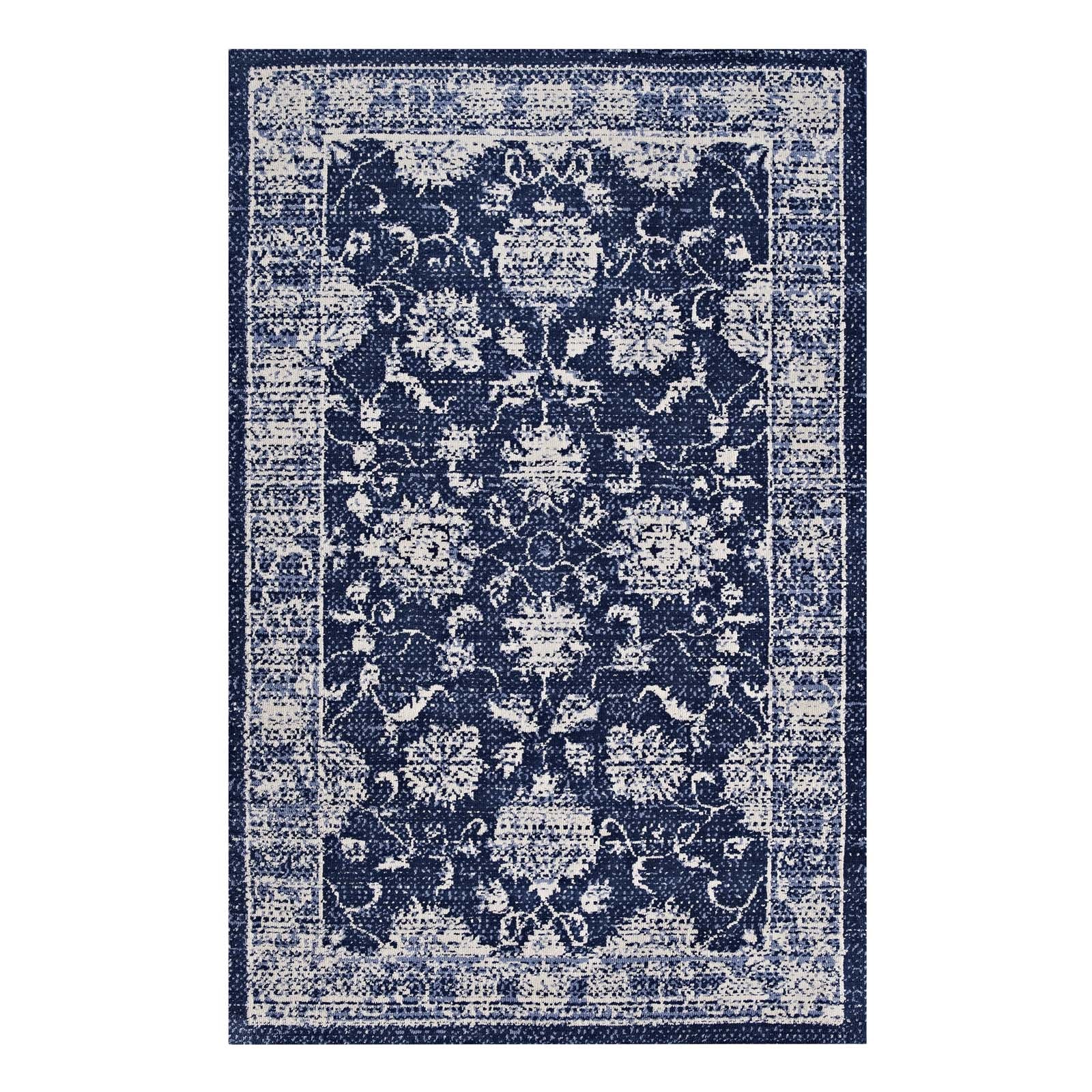 Kazia Distressed Floral Lattice 5x8 Area Rug by Modway