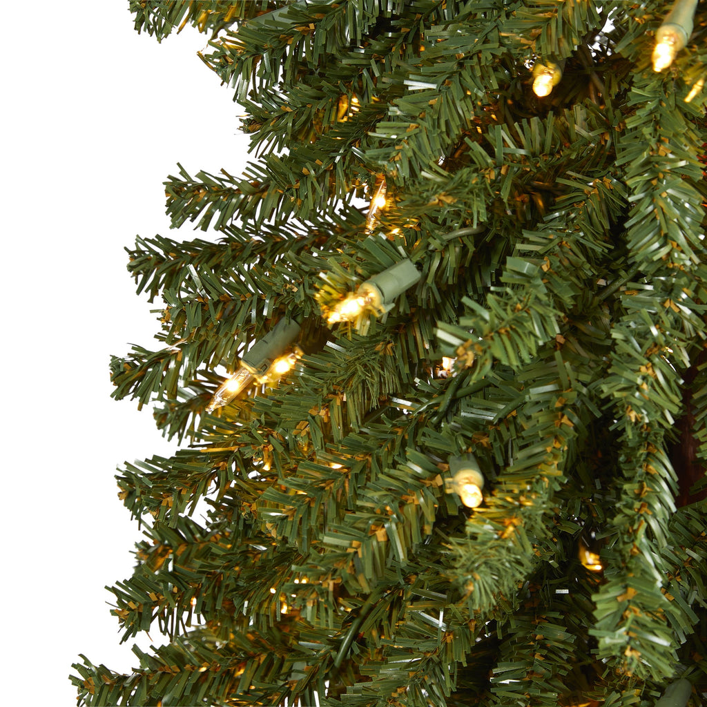 7' Grand Alpine Artificial Christmas Tree with 400 Clear Lights w/Natural Trunk