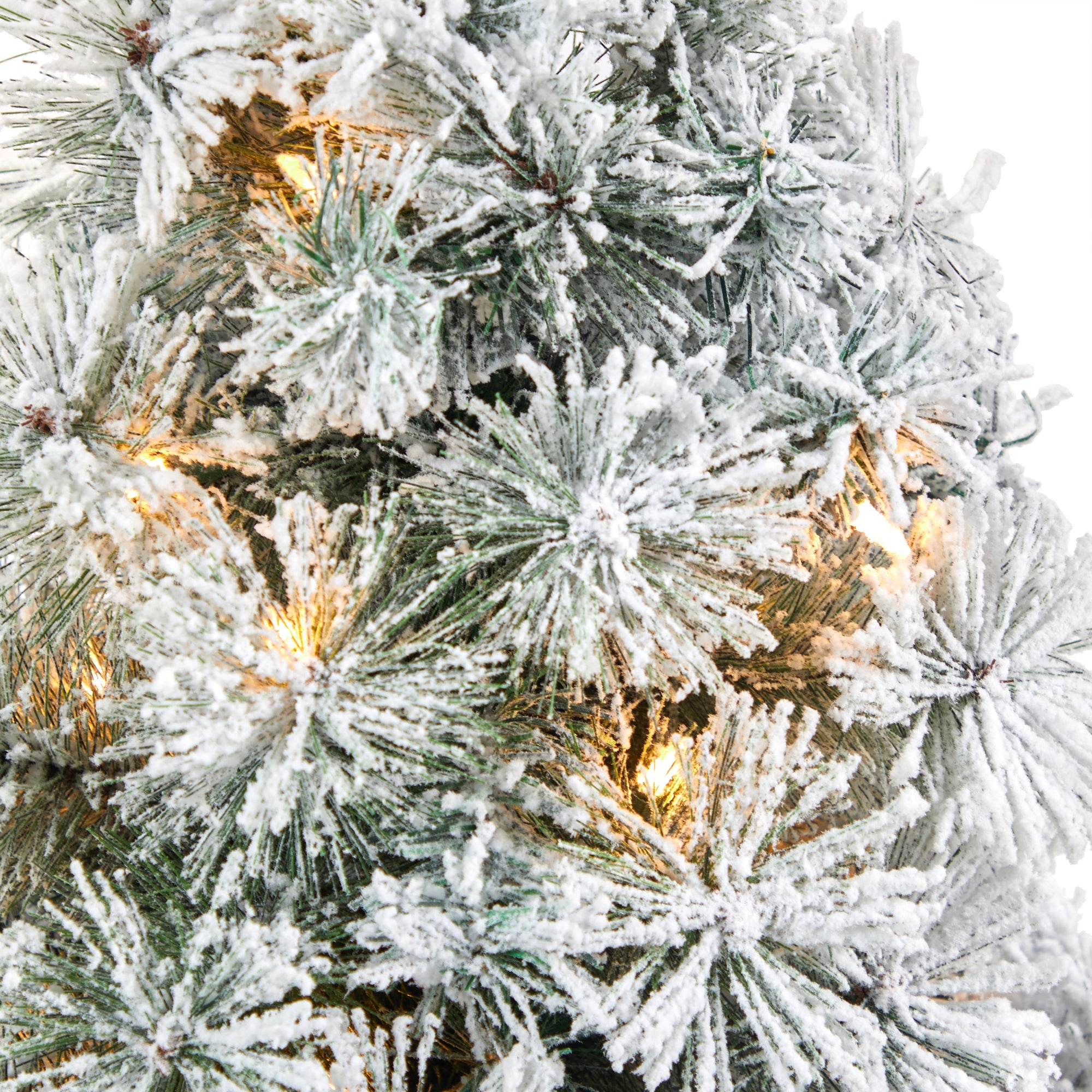44' Flocked Oregon Pine Artificial Christmas Tree w/ 50 Clear Lights