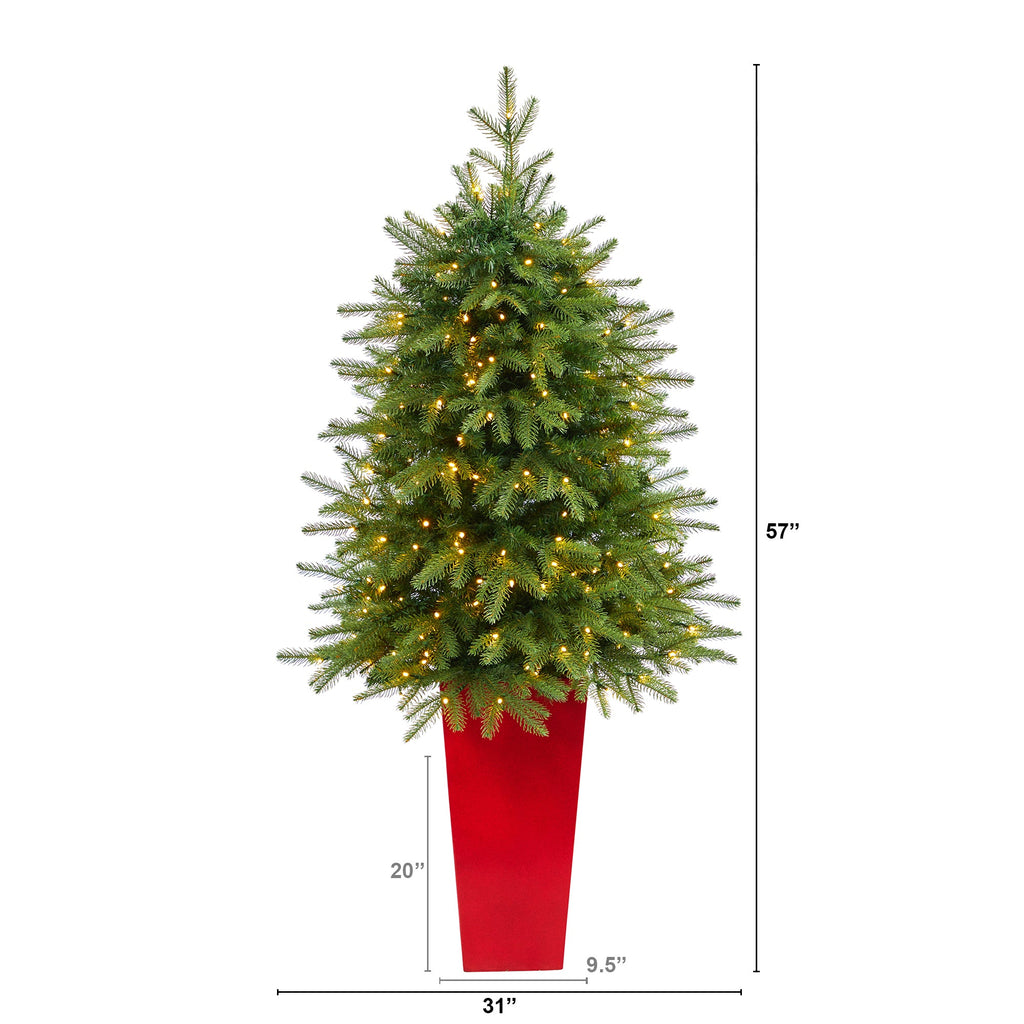 57' Vancouver Fir 'Natural Look' Artificial Christmas Tree w/ 250 Clear LED