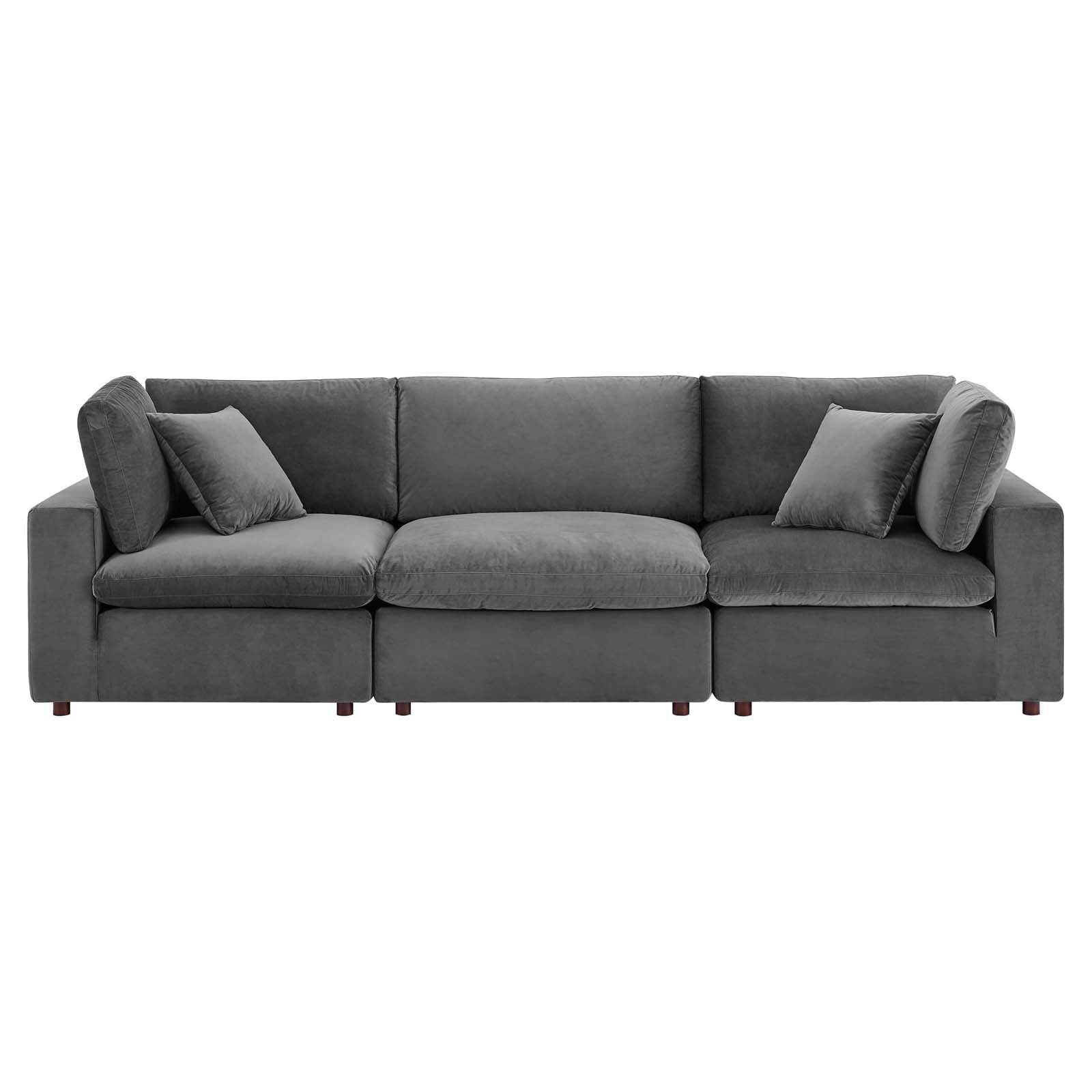 Commix Down Filled Overstuffed Performance Velvet 3-Seater Sofa by Modway