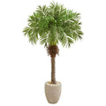 63"  Robellini Palm Artificial Tree in Sandstone Planter