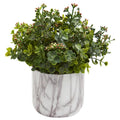 Eucalyptus Artificial Plant in Marble Finished Vase