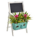 26' Bromeliad and Grass Artificial Plant in Farmhouse Stand with Chalkboard