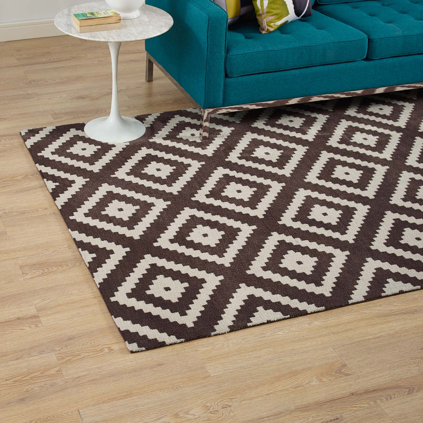 Alika Abstract Diamond Trellis 5x8 Area Rug by Modway