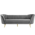 Opportunity Vertical Channel Tufted Curved Performance Velvet Sofa by Modway