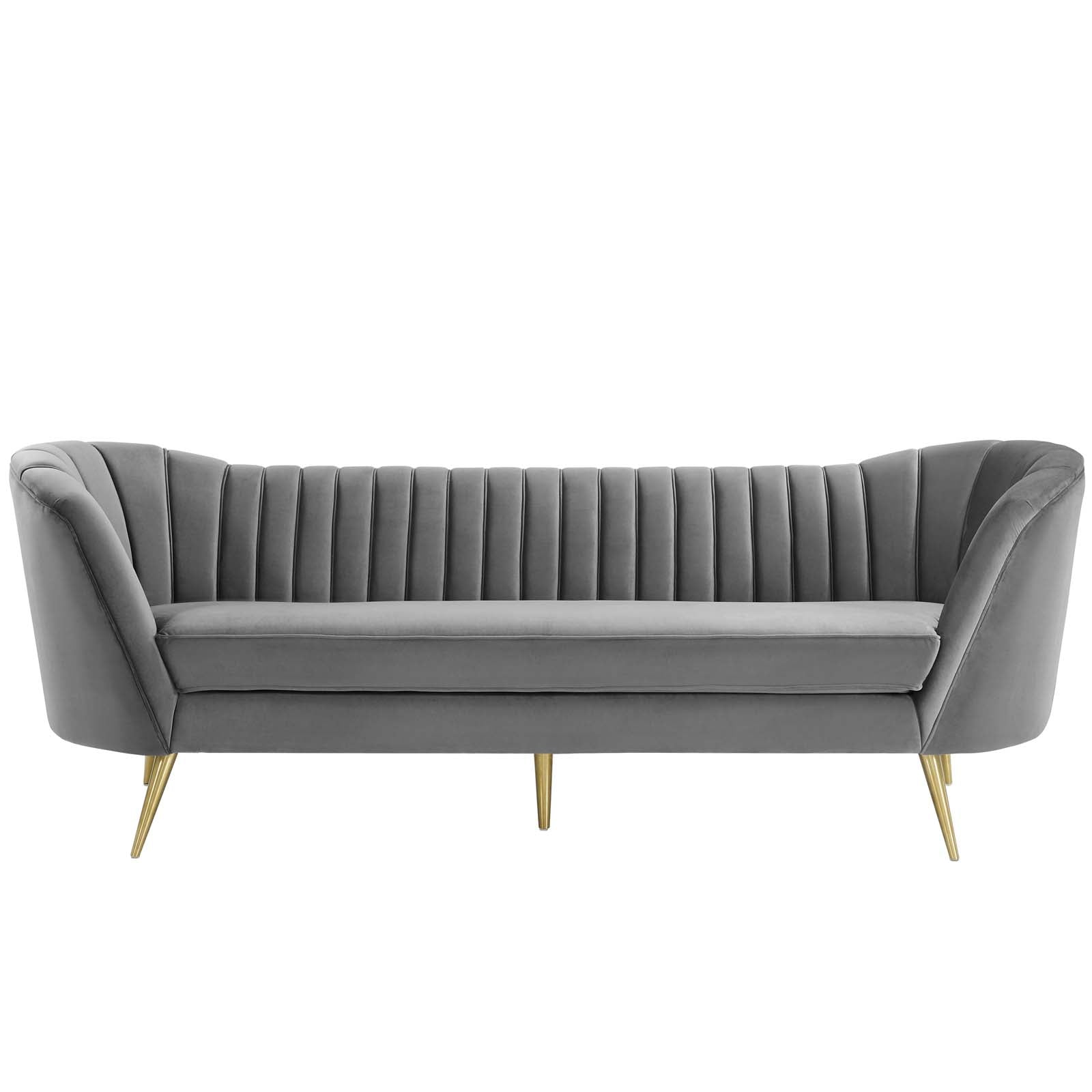 Opportunity Vertical Channel Tufted Curved Performance Velvet Sofa by Modway