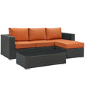 Sojourn 3 Piece Outdoor Patio Sunbrella¨ Sectional Set by Modway