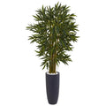 6.5' Bamboo Tree in Gray Cylinder Planter