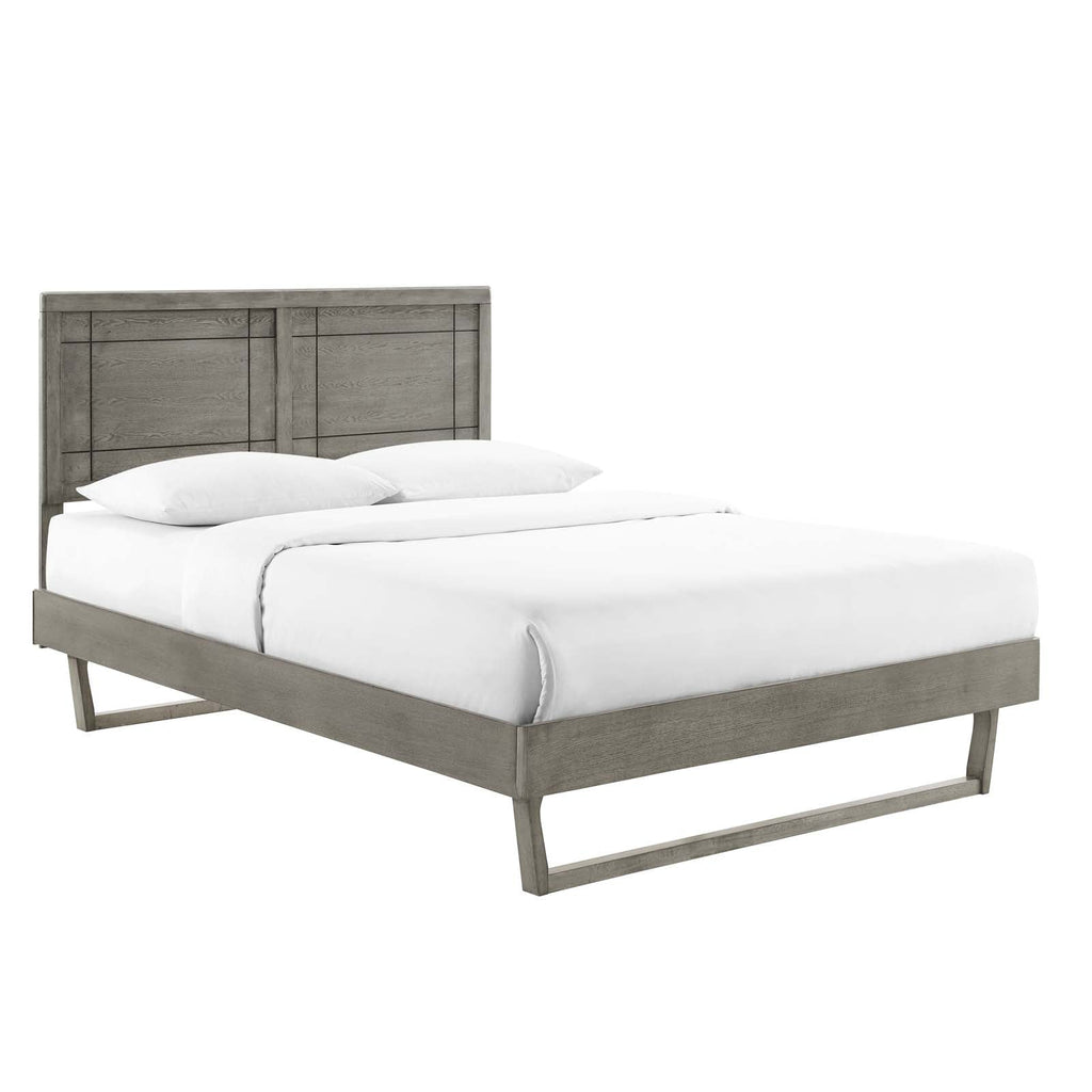 Marlee Wood King Platform Bed With Angular Frame by Modway